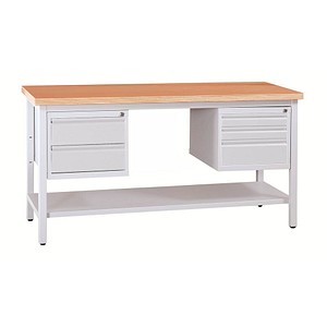 Gürkan Werkbank lichtgrau 5 Schubladen 160,0 x 60,0 x 84,0 cm von Gürkan
