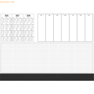 5 x Güss Schreibunterlage 60x40cm Papier mit Kantenschutz und Kalendar von Güss