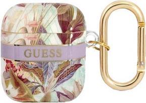 GUESS Cover Flower Strap Purple, für AirPods 1/2, GUA2HHFLU (GUA2HHFLU) von Guess