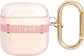 GUESS Cover Printed Stripe Pink, für AirPods 1/2, GUA2HHTSP (GUA2HHTSP) von Guess