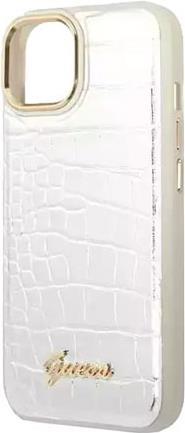 GUESS Hard Cover Croco PU Silver, für iPhone 14 Plus, GUHCP14MHGCRHS (GUHCP14MHGCRHK) von Guess