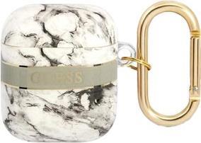 GUESS Hard Cover Marble Strap Collection Grey, für AirPods,GUA2HCHMAG (GUA2HCHMAG) von Guess
