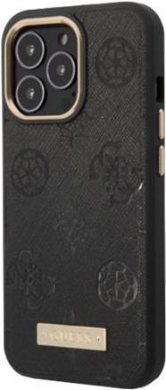 GUESS Hard Cover Peony Logo Plate Magsafe Black für iPhone 13 Pro (GUHMP13LSAPSTK) von Guess