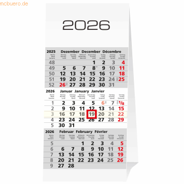 Güss 3-Monats-Tischkalender 10,5 x 20cm Kalendarium 2026 Güss 3-Monats-Tischkalender 10,5 x 20cm Kalendarium 2026 von Güss