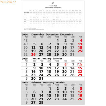 Güss 3-Monatskalender 30x52cm Kalendarium 2024 von Güss