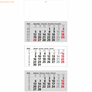 Güss 3-Monatskalender 33x70cm Kalendarium 2024 von Güss