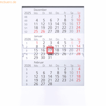 Güss 3-Monatstischkalender 13x16cm Kalendarium 2026 Güss 3-Monatstischkalender 13x16cm Kalendarium 2026 von Güss