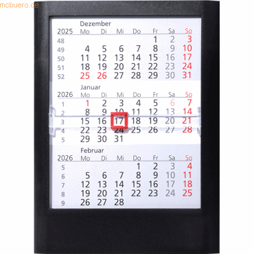 Güss 3-Monatstischkalender 13x16cm schwarz 2026 Güss 3-Monatstischkalender 13x16cm schwarz 2026 von Güss