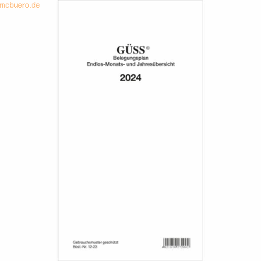 Güss Bettenbelegungsplan 16x30/230cm für 35 Einheiten 2026 Güss Bettenbelegungsplan 16x30/230cm für 35 Einheiten 2026 von Güss