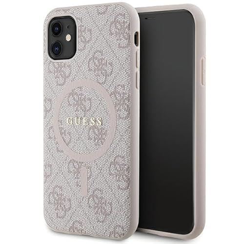 Guess GUHMN61G4GFRP Hülle für iPhone 11 6.1" / Xr Rosa hardcase 4G Collection Leather Metal Logo von GUESS