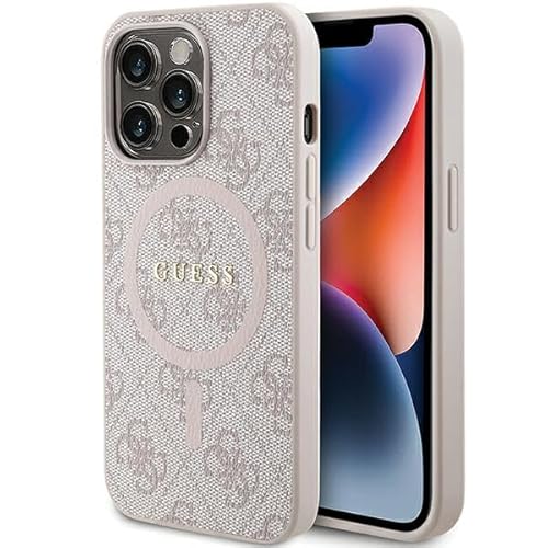 Guess GUHMP13XG4GFRP Hülle für iPhone 13 Pro Max 6.7" Rosa hardcase 4G Collection Leather Metal Logo von GUESS