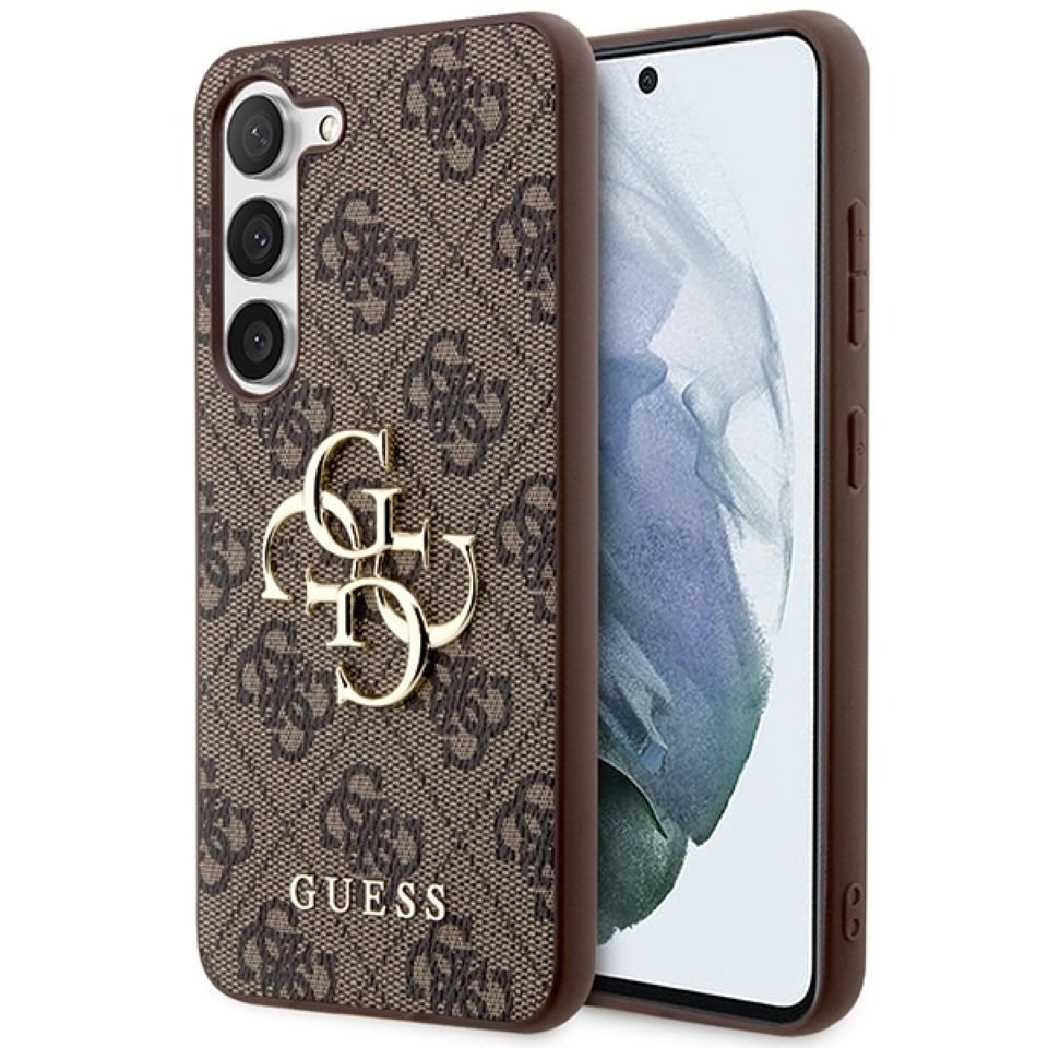 Guess Handyhülle Case Galaxy S24 Plus braun Big Logo goldfarben 6,7 Zoll, Kantenschutz von Guess