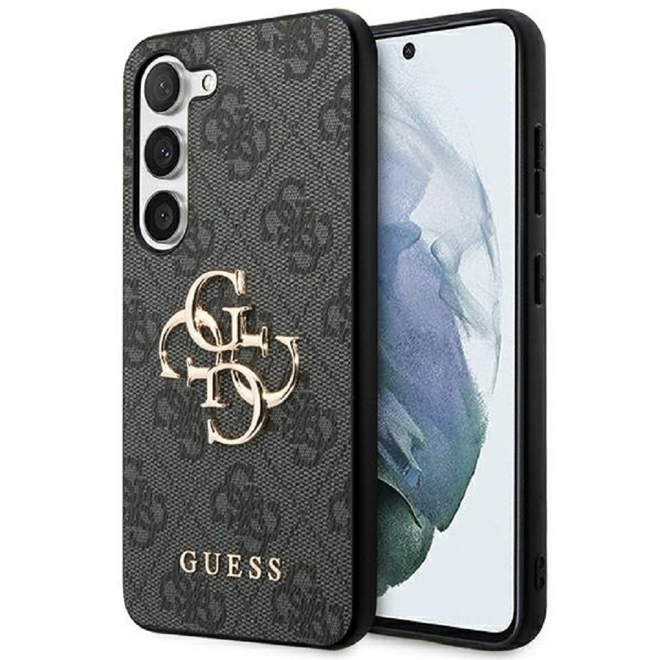 Guess Handyhülle Case Galaxy S24 Plus grau Big Logo goldfarben 6,7 Zoll, Kantenschutz von Guess