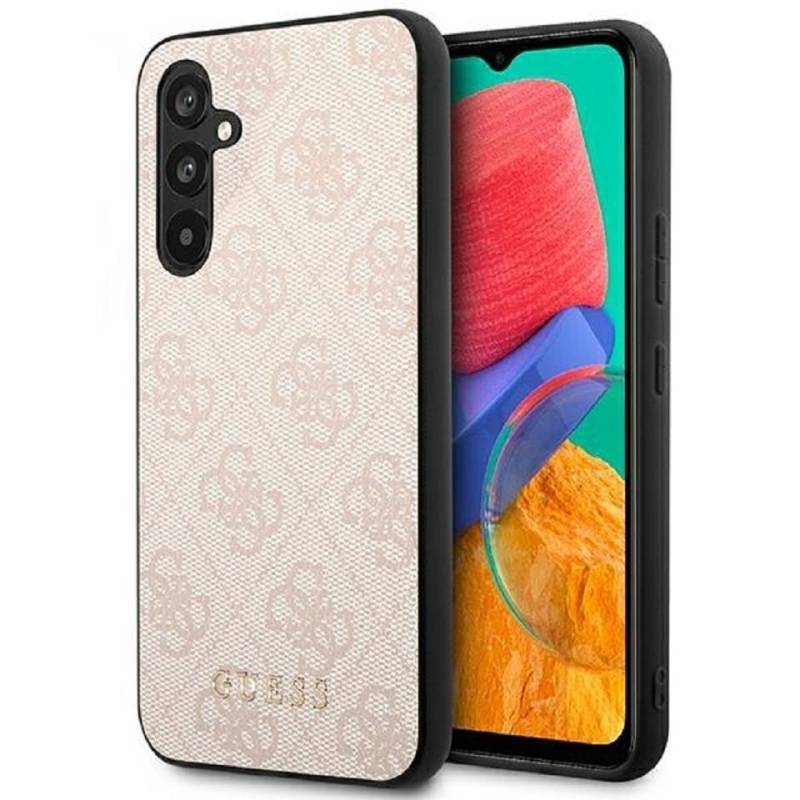 Guess Handyhülle Case Samsung Galaxy A54 Kunstleder rosa Logo 6,4 Zoll, Kantenschutz von Guess