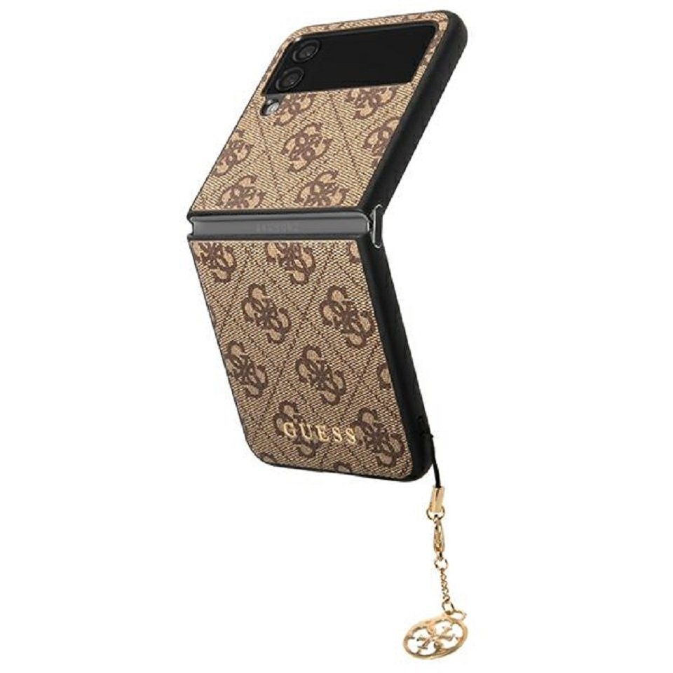 Guess Handyhülle Case für Galaxy Z Flip 4 goldfarbige Kette braun, klappbar, mit Kette von Guess