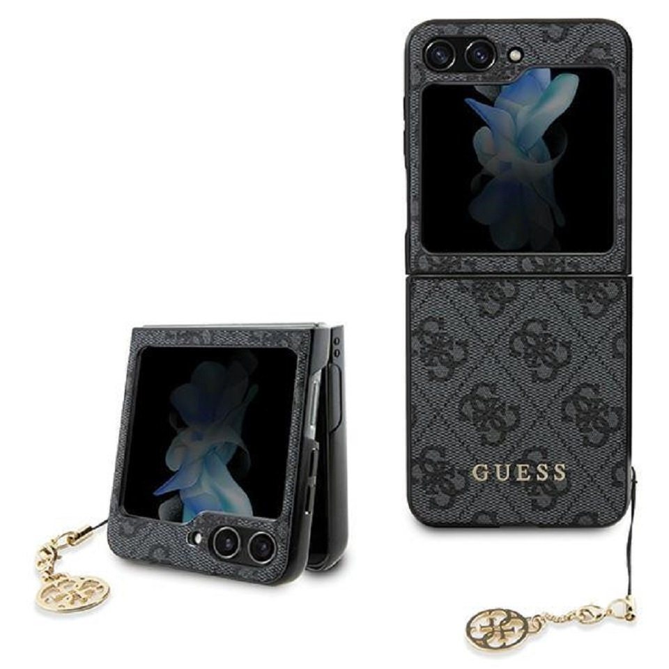 Guess Handyhülle Case für Galaxy Z Flip 5 goldfarbige Kette grau 6,7 Zoll, klappbar von Guess