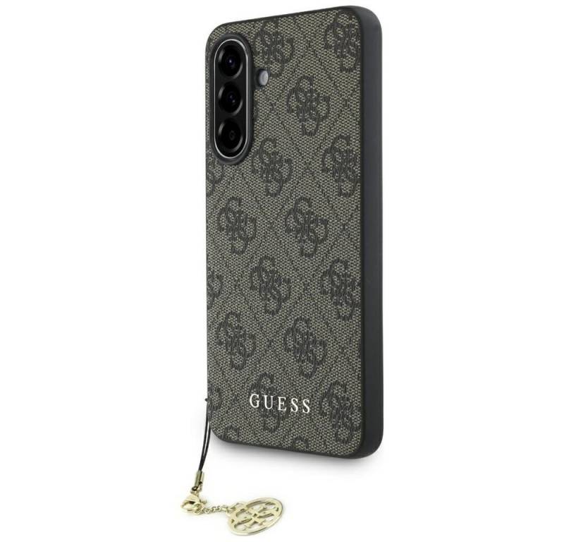 Guess Handyhülle Galaxy A36 Logo Kunstleder braun mit Kette goldfarbig 6,7 Zoll, Kantenschutz von Guess