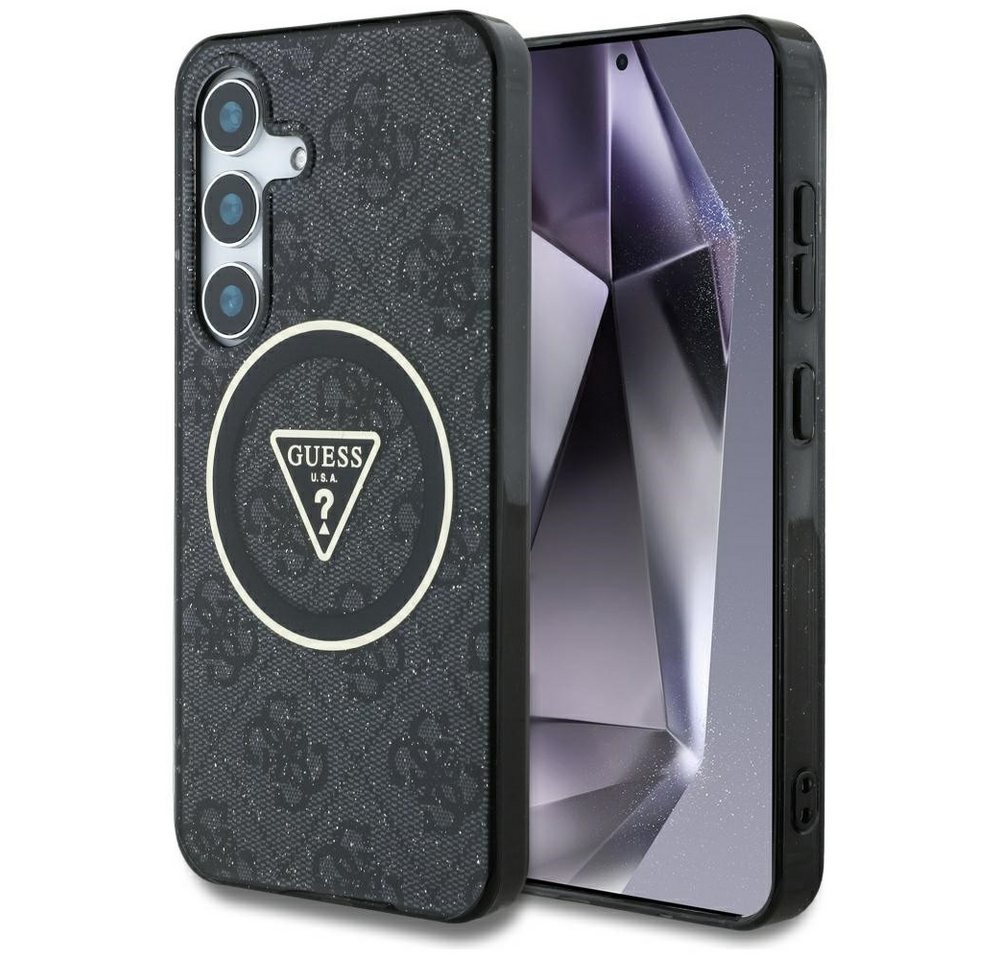 Guess Handyhülle Galaxy S25 Kunststoff grau Glitter MagSafe Logo 6,2 Zoll, Kantenschutz Guess Handyhülle Galaxy S25 Kunststoff grau Glitter MagSafe Logo 6,2 Zoll, Kantenschutz von Guess