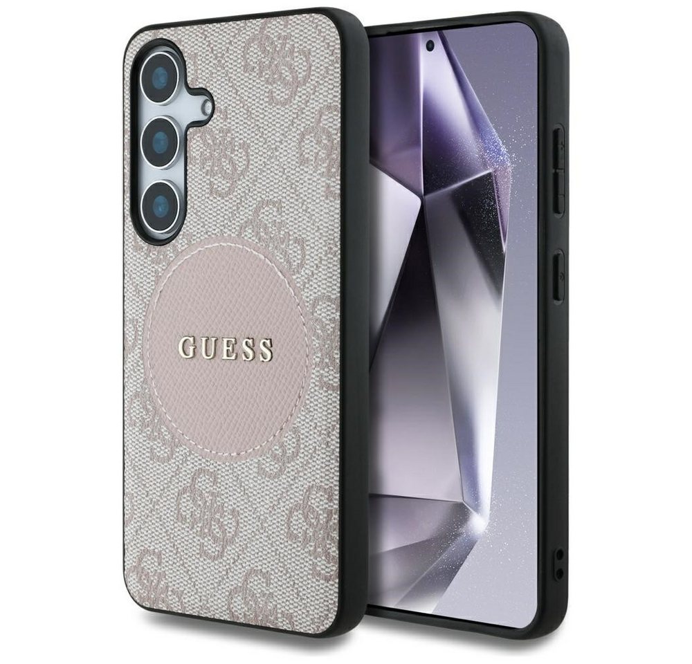 Guess Handyhülle Galaxy S25 Plus Kunstleder rosa MagSafe Logo goldfarben 6,7 Zoll, Kantenschutz Guess Handyhülle Galaxy S25 Plus Kunstleder rosa MagSafe Logo goldfarben 6,7 Zoll, Kantenschutz von Guess