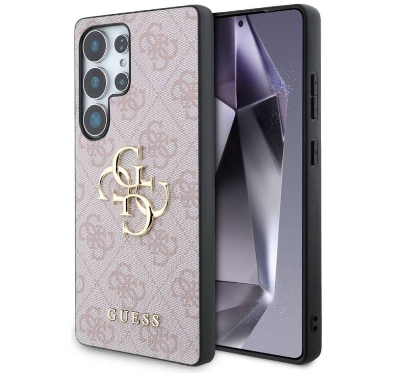 Guess Handyhülle Galaxy S25 Ultra Kunstleder rosa Logo goldfarben von Guess