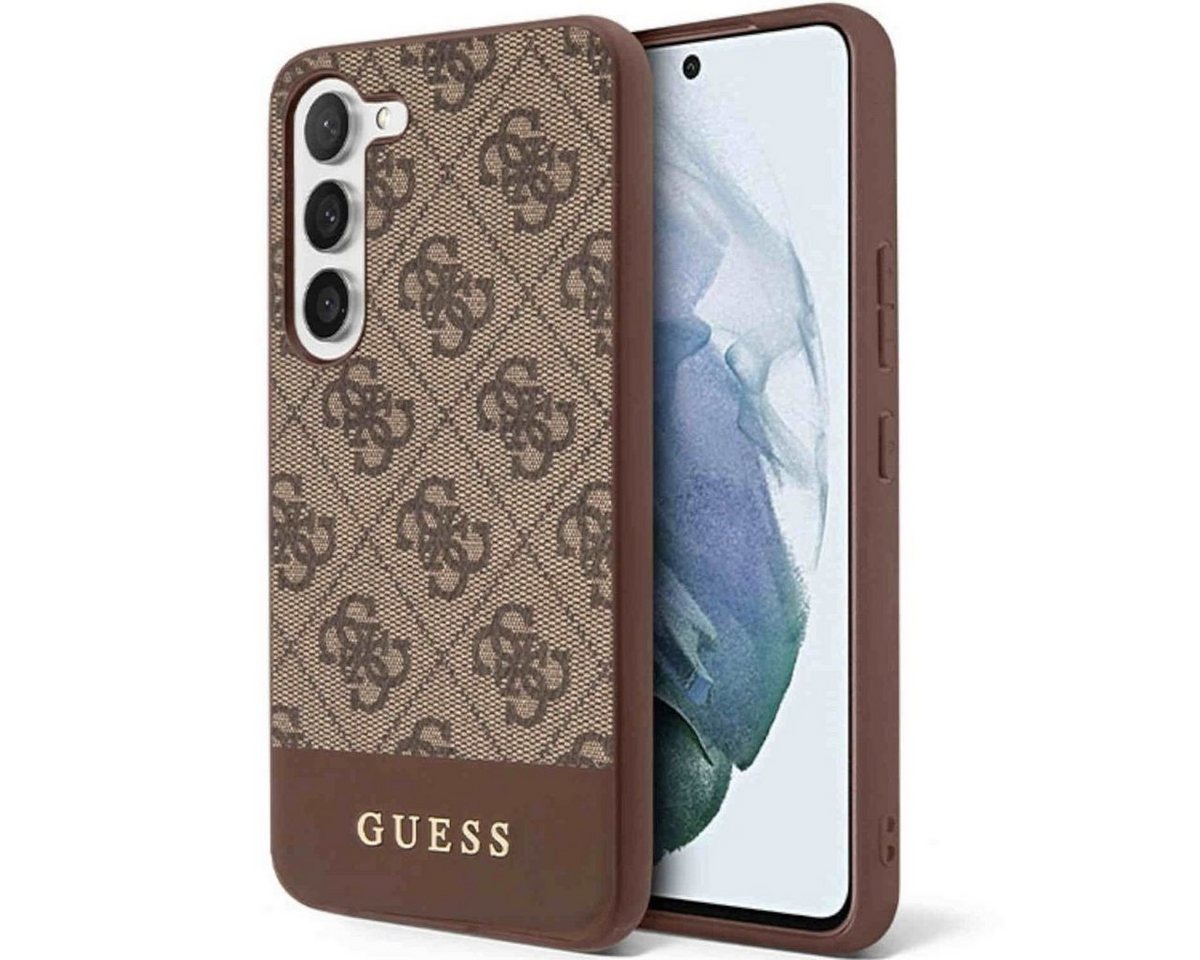 Guess Handyhülle Guess 4G Stripe Collection Hardcase Hülle Cover für Samsung Galaxy S23 Plus Braun von Guess