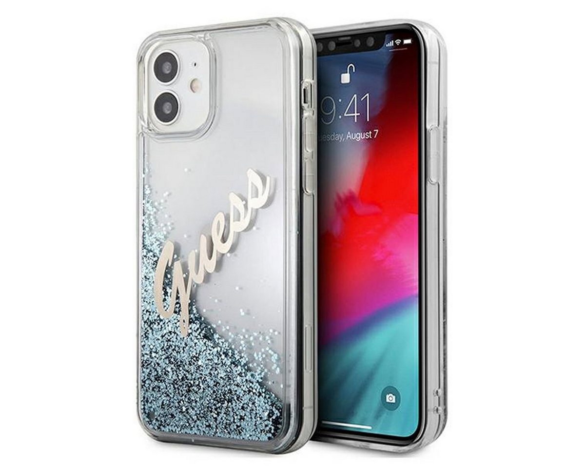 Guess Handyhülle Guess Apple iPhone 12 Mini Blau Glitter Vintage Script Glitzer Hard Case Cover Schutzhülle Etui Guess Handyhülle Guess Apple iPhone 12 Mini Blau Glitter Vintage Script Glitzer Hard Case Cover Schutzhülle Etui von Guess