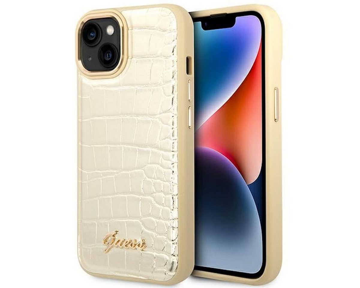 Guess Handyhülle Guess Apple iPhone 14 Plus Hardcase Schutzhülle Croco Collection Gold Guess Handyhülle Guess Apple iPhone 14 Plus Hardcase Schutzhülle Croco Collection Gold von Guess