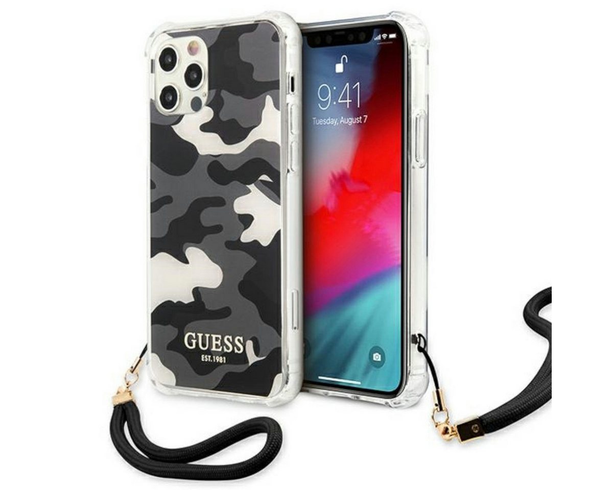 Guess Handyhülle Guess Camo Collection Smartphone Case mit Band für Apple iPhone 12 / 12 Pro Camouflage Schwarz Guess Handyhülle Guess Camo Collection Smartphone Case mit Band für Apple iPhone 12 / 12 Pro Camouflage Schwarz von Guess