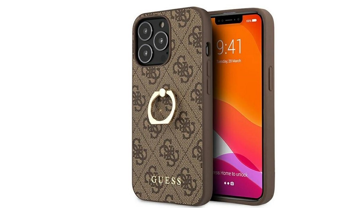 Guess Handyhülle Guess GUHCP13L4GMRBR iPhone 13 Pro 6.1 braun / braun Hardcase 4G mit Ringständer" von Guess