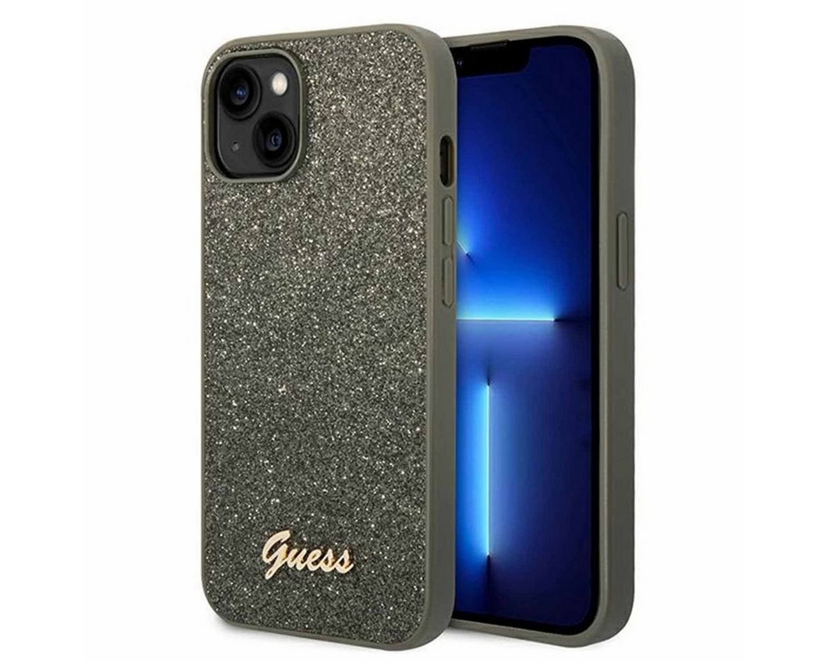 Guess Handyhülle Guess Hard Case Glitter Script Collection Apple iPhone 14 Plus Case Schutzhülle Grün von Guess