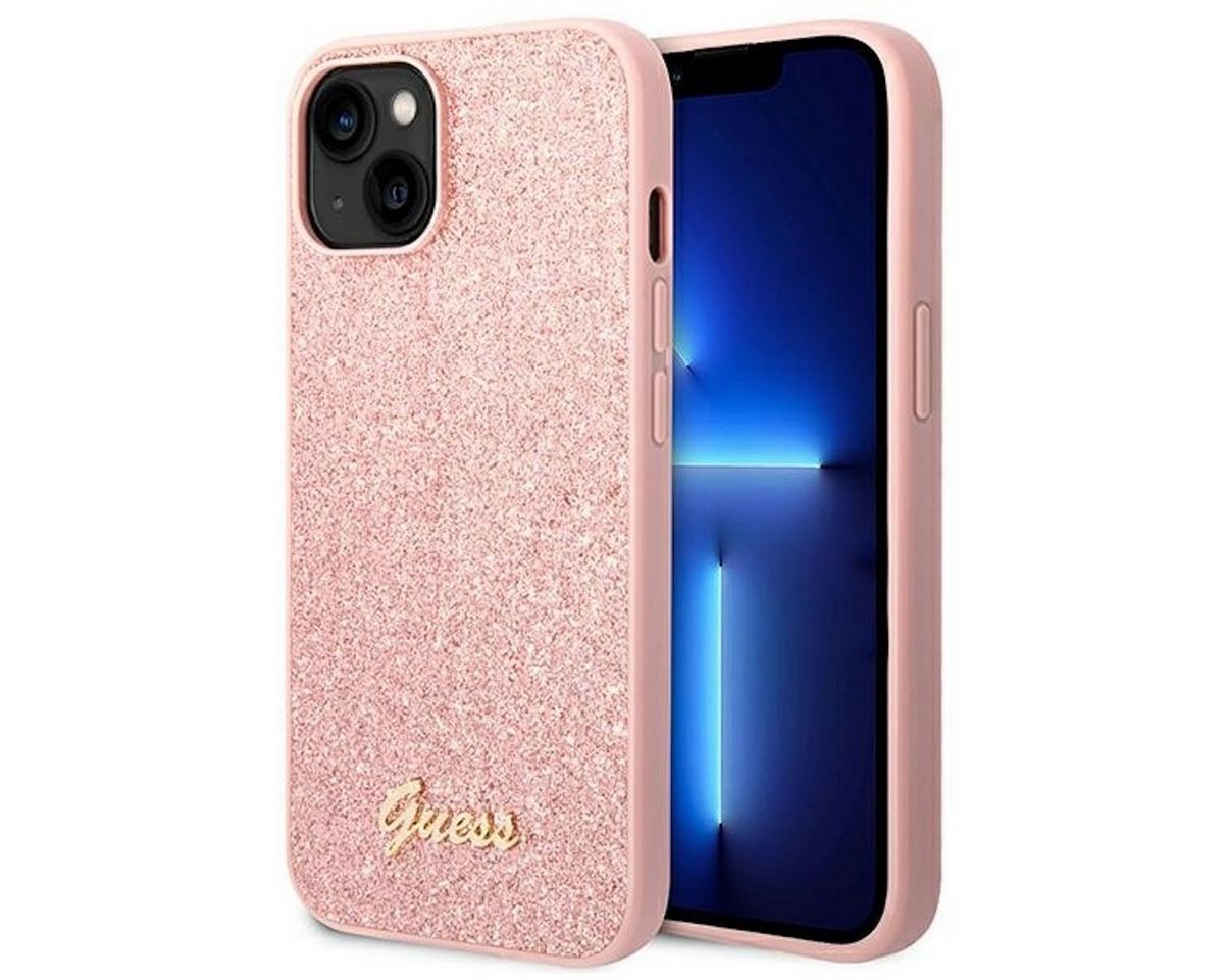 Guess Handyhülle Guess Hard Case Glitter Script Collection Apple iPhone 14 Plus Case Schutzhülle Pink von Guess