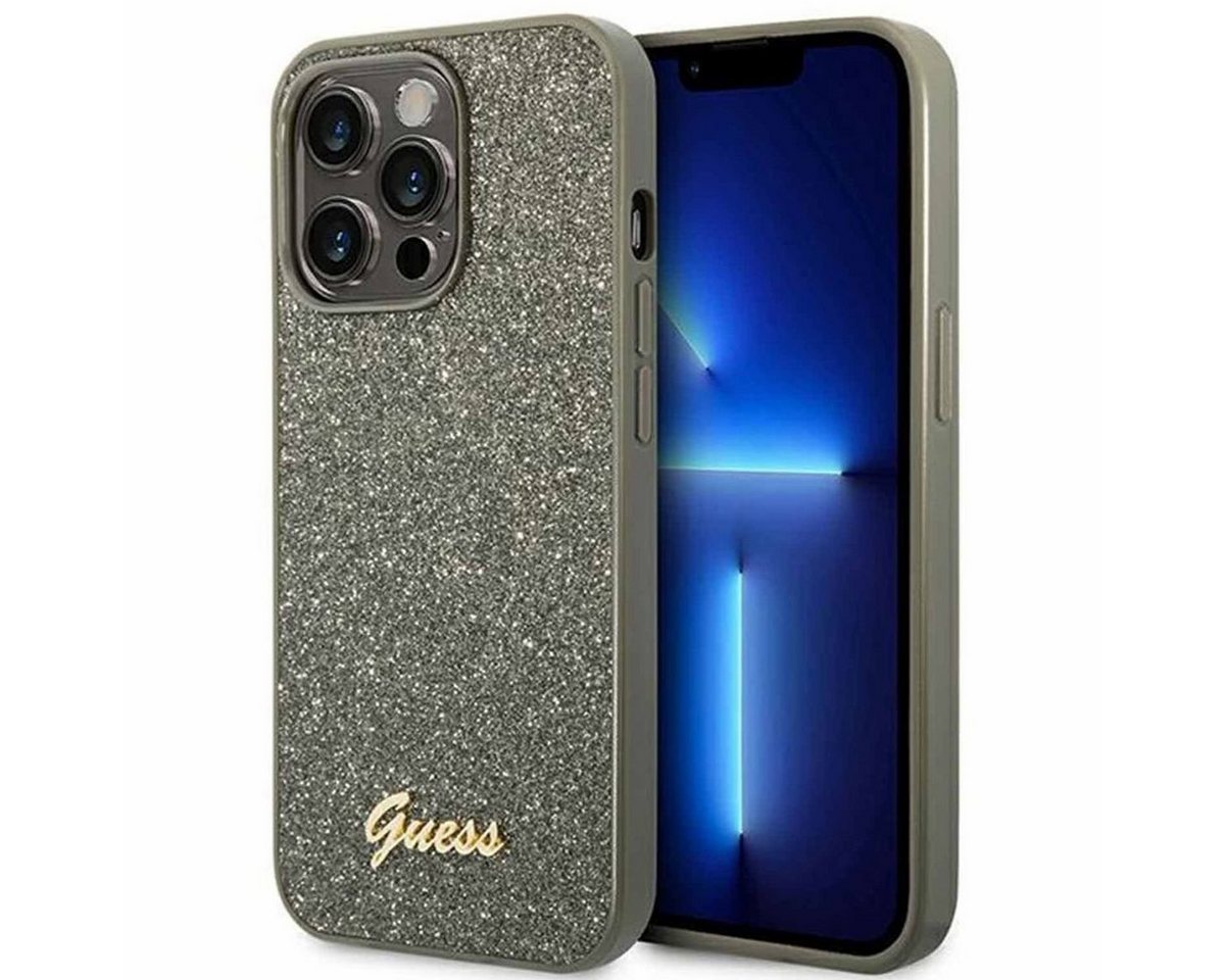 Guess Handyhülle Guess Hard Case Glitter Script Collection Apple iPhone 14 Pro Case Schutzhülle Grün von Guess