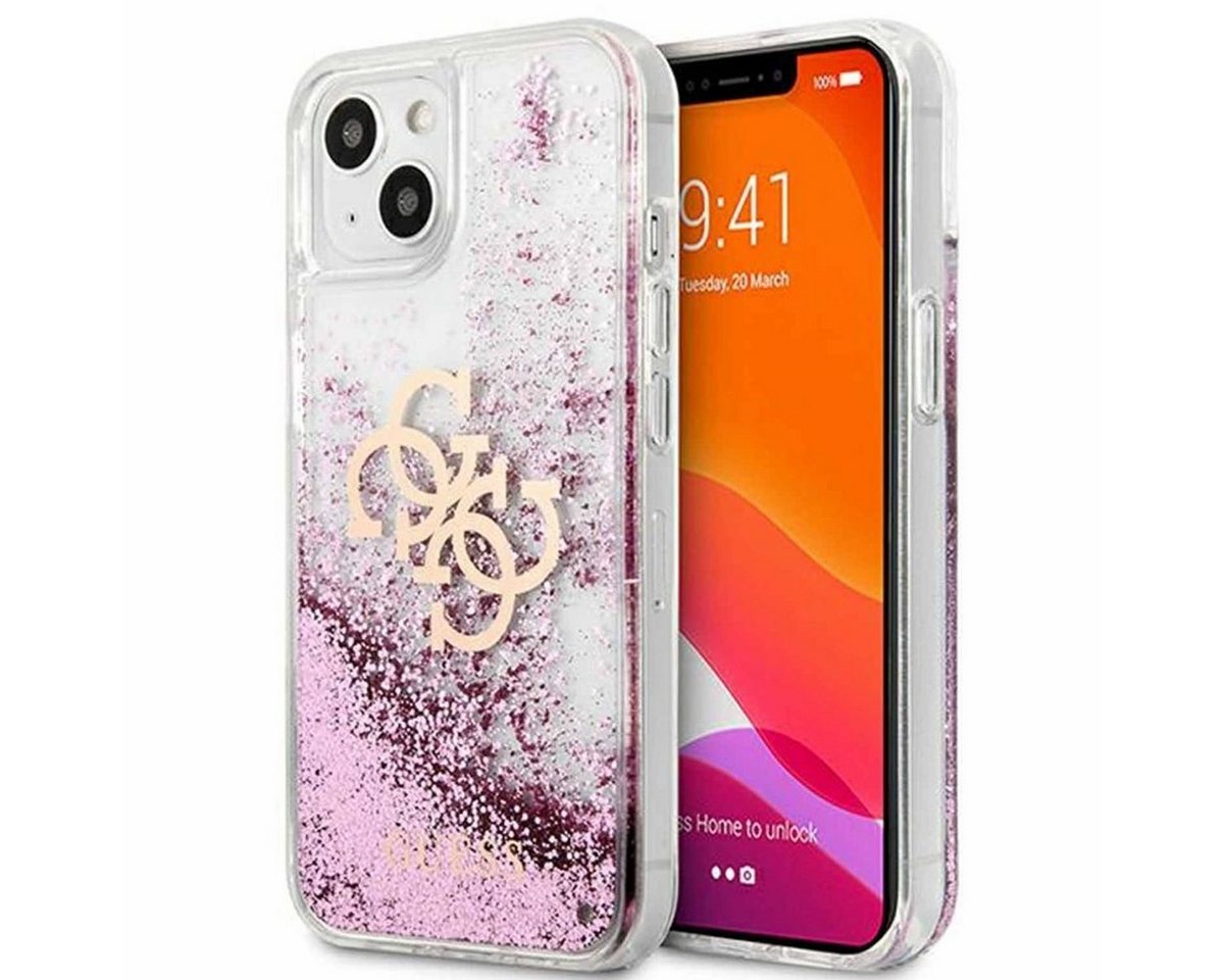 Guess Handyhülle Guess Liquid Glitter Silikon Case für Apple iPhone 13 Mini Flüssig Glitzer Transparent / Pink Hülle Guess Handyhülle Guess Liquid Glitter Silikon Case für Apple iPhone 13 Mini Flüssig Glitzer Transparent / Pink Hülle von Guess