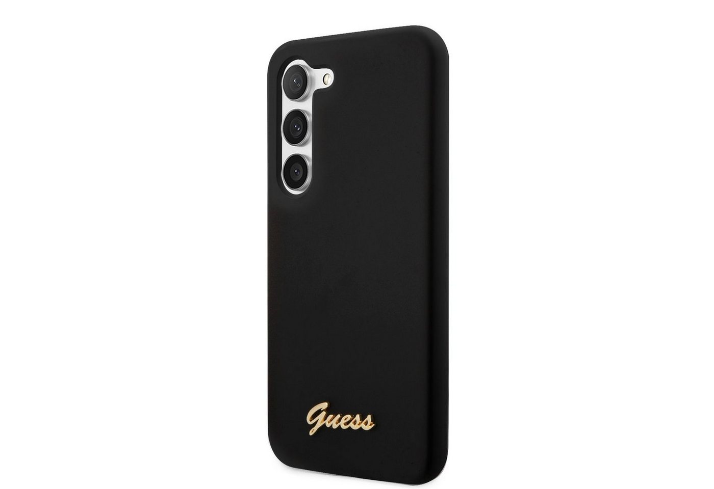 Guess Handyhülle Guess Liquid Silicone Metal Logo Case für Samsung Galaxy S23 schwarz S von Guess