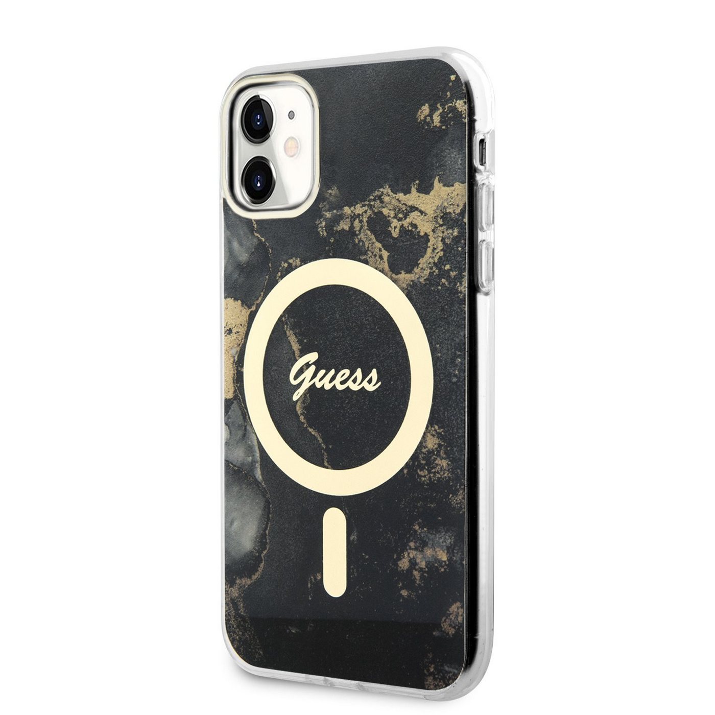 Guess Handyhülle Guess Marble IML MagSafe Compatible Case für iPhone 11 schwarz Schutzh von Guess