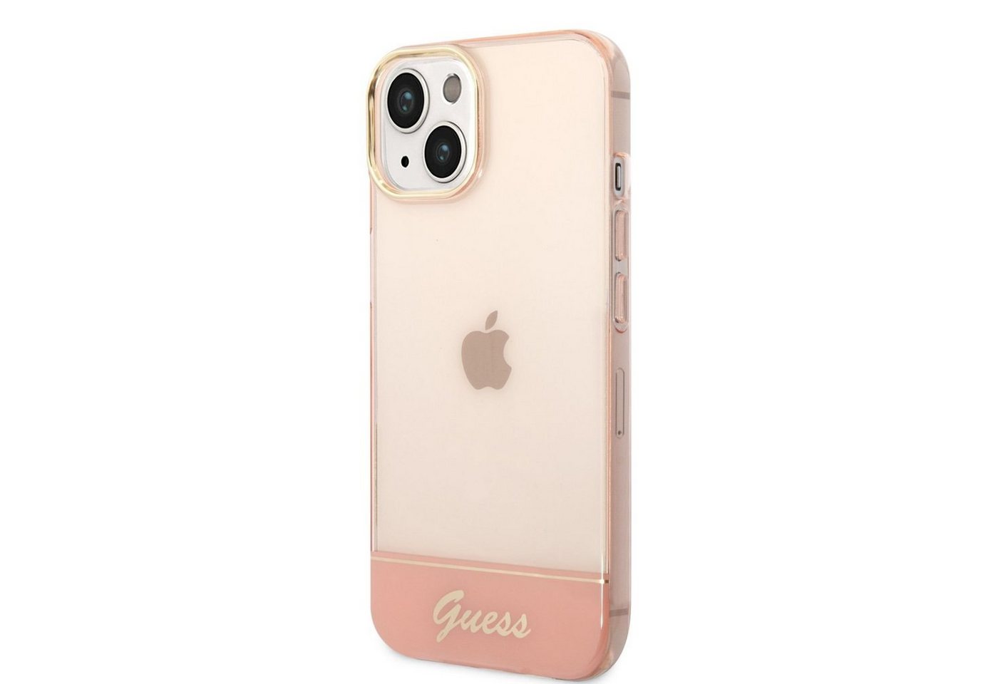 Guess Handyhülle Guess PC/TPU Camera Outline Translucent Case für iPhone 14 Pink Schutz von Guess