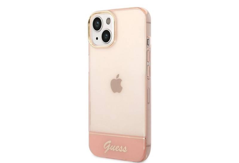 Guess Handyhülle Guess PC/TPU Camera Outline Translucent Case für iPhone 14 Plus Pink S von Guess
