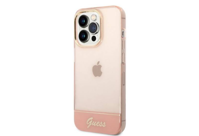 Guess Handyhülle Guess PC/TPU Camera Outline Translucent Case für iPhone 14 Pro Max Pin von Guess