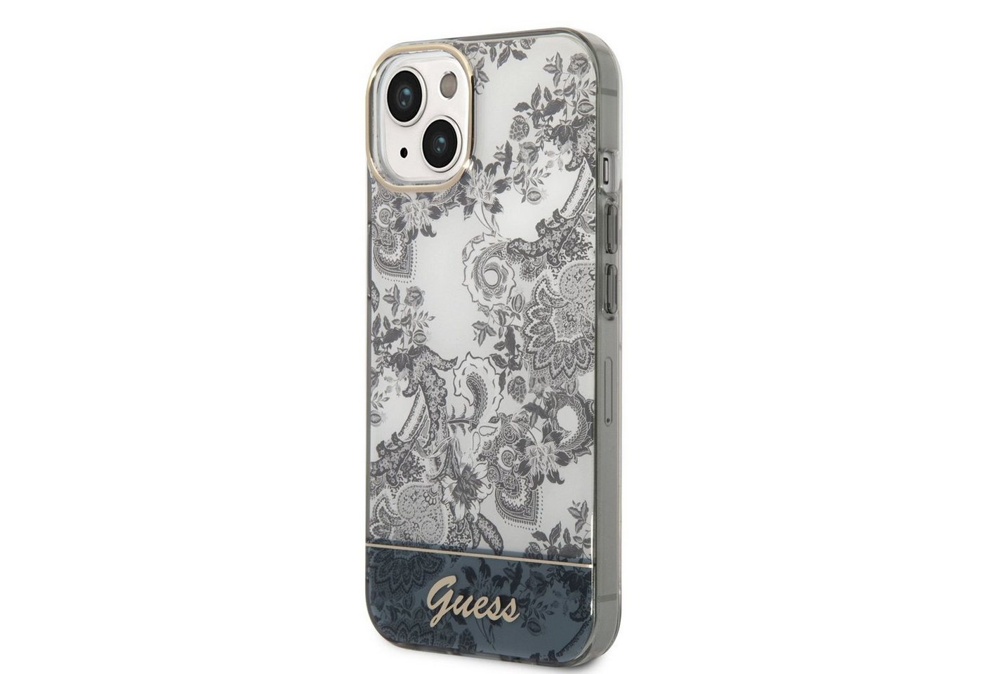 Guess Handyhülle Guess PC/TPU Toile De Jouy Case für iPhone 14 Plus grau Schutzhülle von Guess