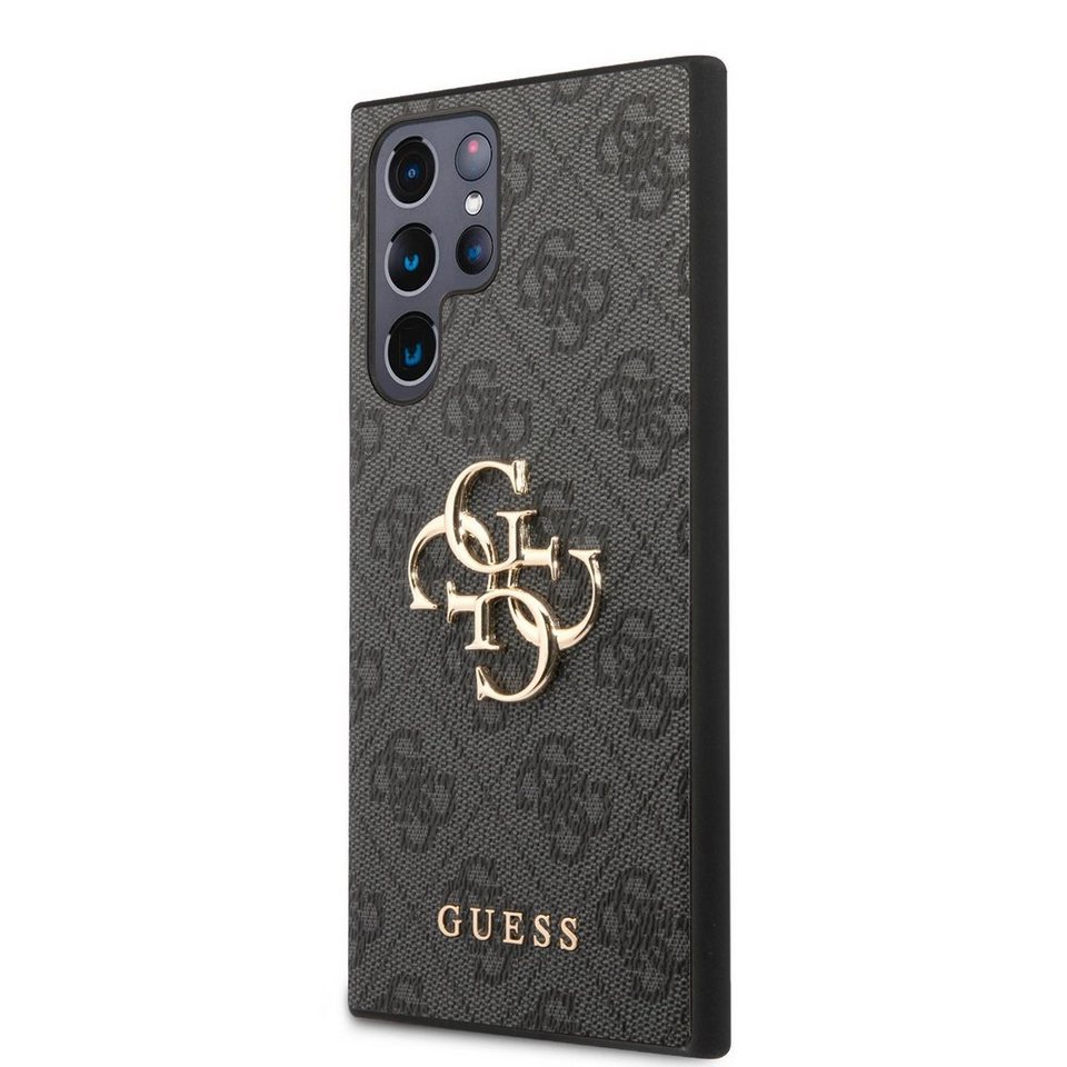 Guess Handyhülle Guess PU 4G Metal Logo Case für Samsung Galaxy S23 Ultra grau Schutzhü von Guess