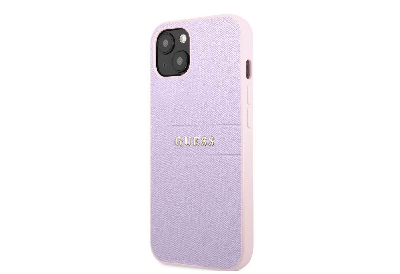 Guess Handyhülle Guess PU Leather Saffiano Case für iPhone 13 mini lila Schutzhülle von Guess