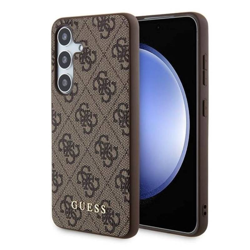 Guess Handyhülle Hardcase Galaxy A55 Kunstleder braun Logo goldfarben 6,6 Zoll, Kantenschutz von Guess