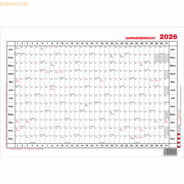 Güss Jahresübersicht 12 Monate Kalendarium 2024 von Güss