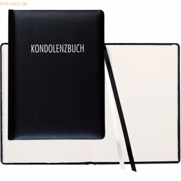 Güss Kondolenzbuch A4 Leder schwarz 30 Seiten Büttenpapier von Güss