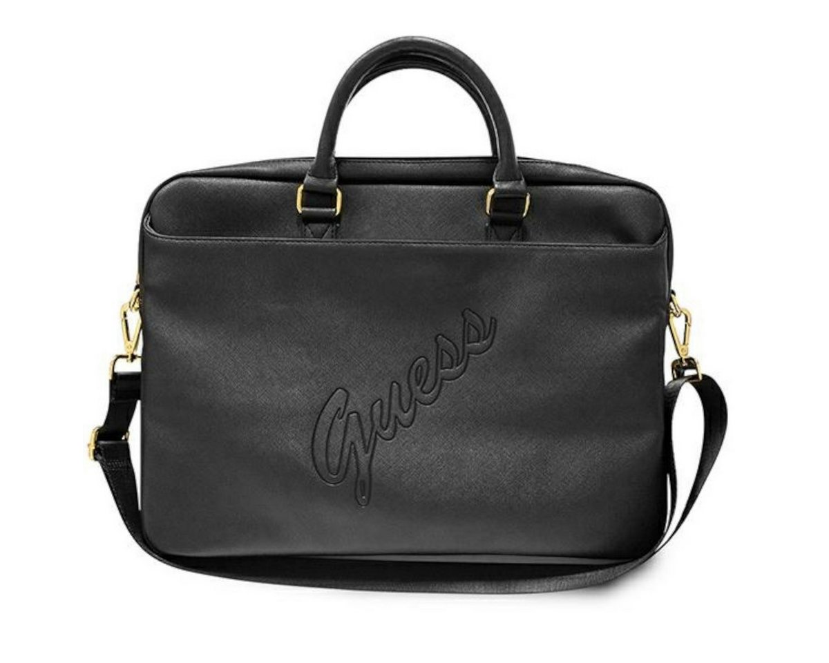 Guess Laptop-Hülle Guess Saffiano Script Collection Universal Handtasche für Notebook Schwarz mit Muster von Guess