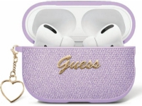 Guess Metallic Script Charm AirPods 4 in lila von Guess