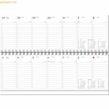 Güss Querkalender 30x10cm 1 Woche/Seite Kalendarium 2024 von Güss