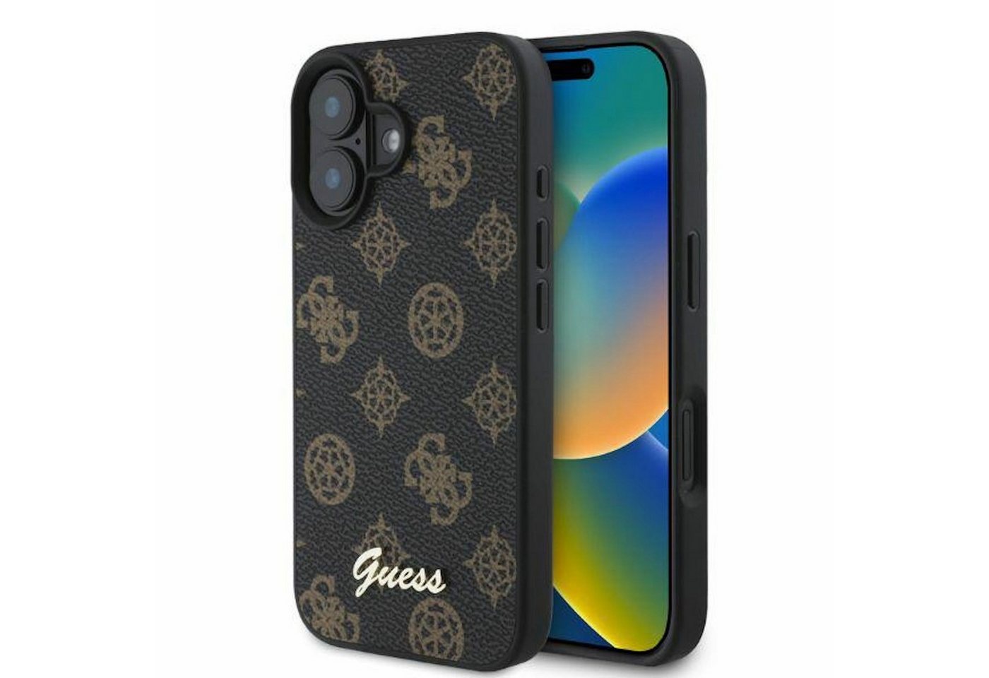 Guess Smartphone-Hülle GUESS Apple iPhone 16 Plus Hardcase Peony Script MagSafe Schwarz Guess Smartphone-Hülle GUESS Apple iPhone 16 Plus Hardcase Peony Script MagSafe Schwarz von Guess