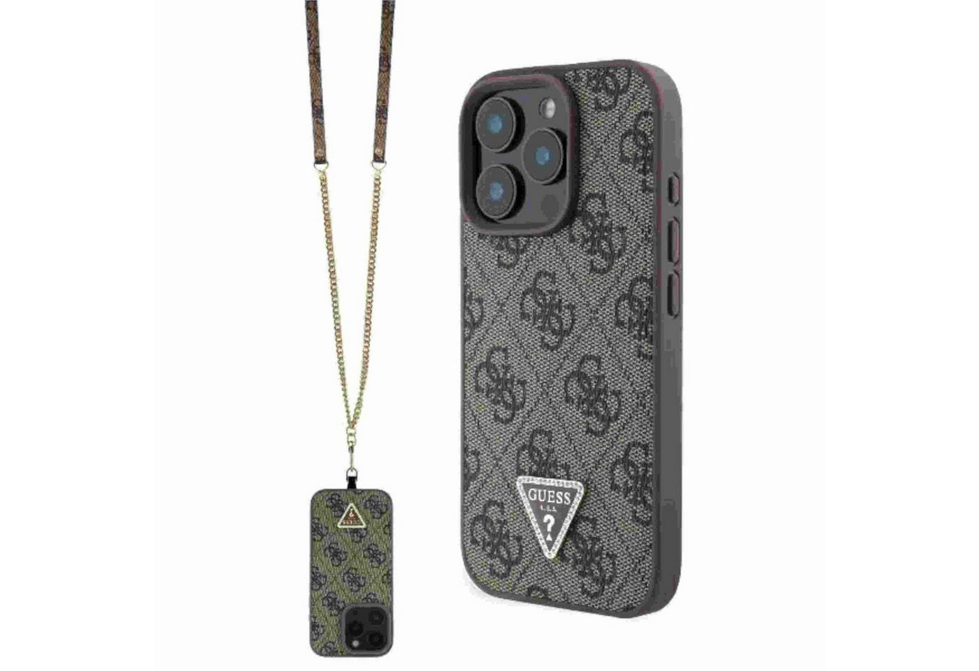 Guess Smartphone-Hülle GUESS Apple iPhone 16 Pro Max Metal Logo Strass Crossbody Hülle Braun Guess Smartphone-Hülle GUESS Apple iPhone 16 Pro Max Metal Logo Strass Crossbody Hülle Braun von Guess