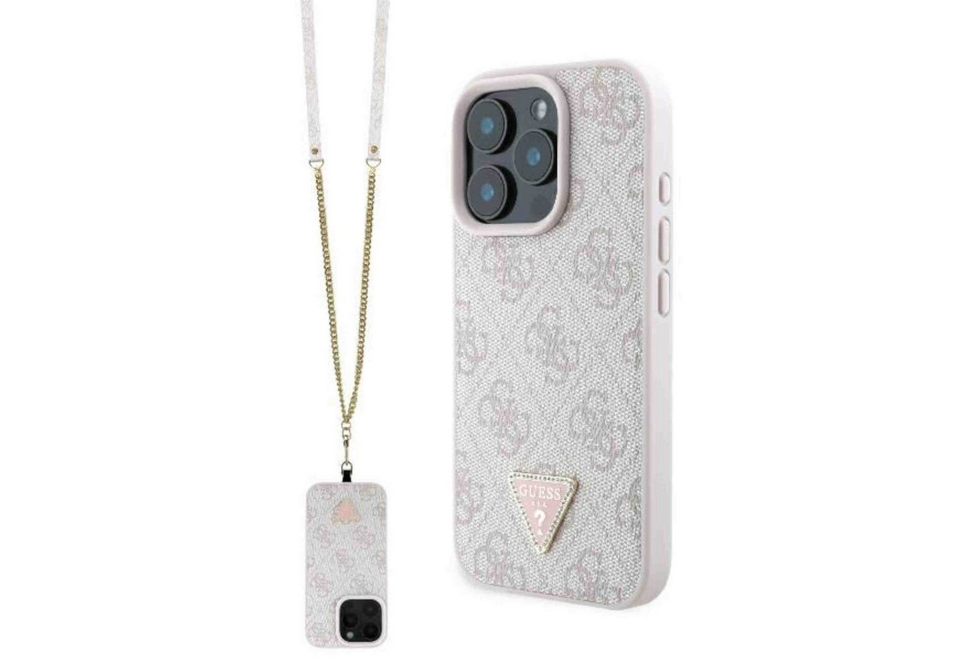 Guess Smartphone-Hülle GUESS Apple iPhone 16 Pro Max Metal Logo Strass Crossbody Hülle Pink Guess Smartphone-Hülle GUESS Apple iPhone 16 Pro Max Metal Logo Strass Crossbody Hülle Pink von Guess